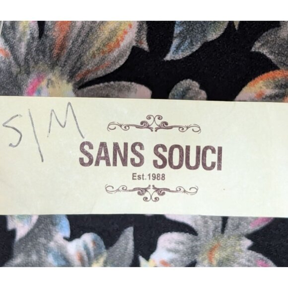 Sans Souchi Women size M Floral Sheath Dress Short Sleeve Office Zip Career Fun - Picture 6 of 11